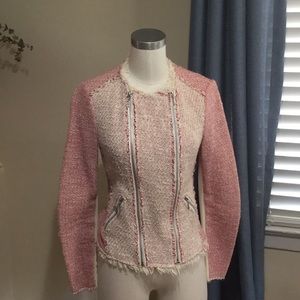 Rebecca Taylor paneled tweed moto jacket